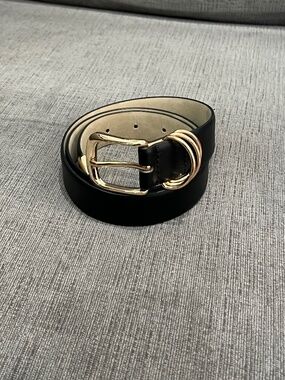 Risantry Black Belt with Gold Buckle Small